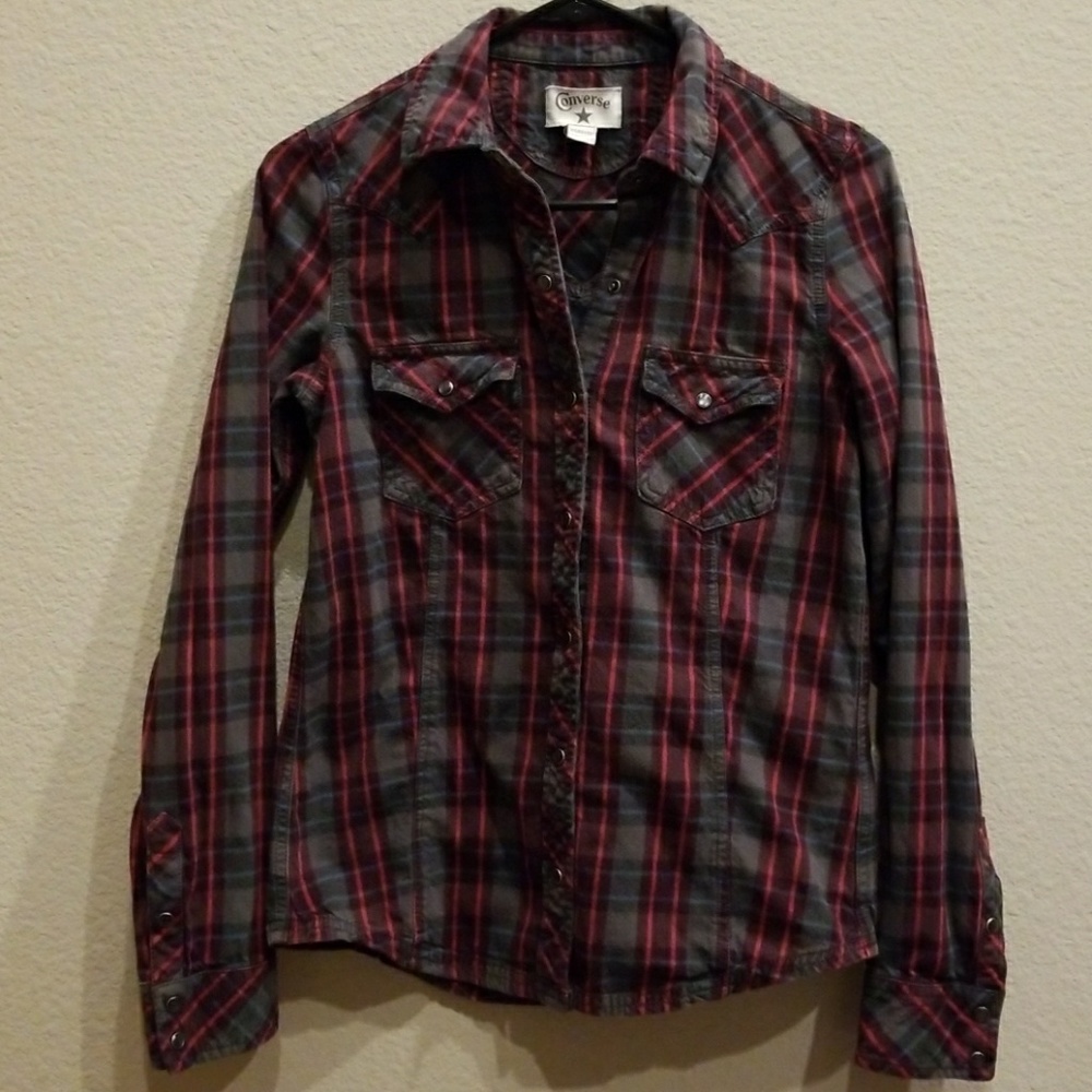 Women's Converse 100% Cotton Plaid Shirt